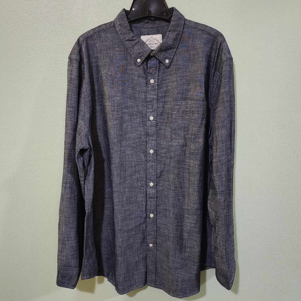 Men's St. John's Bay Classic Fit Long Sleeve Button-Down Chambray Shirt XL